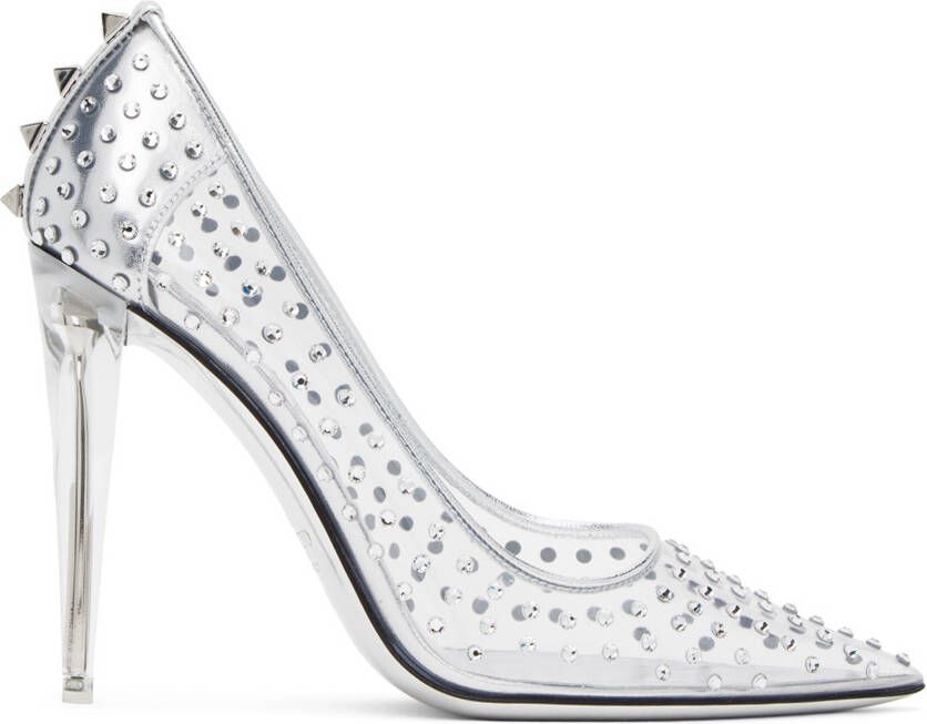 Valentino Garavani Silver Rockstud Heels - Picture 5