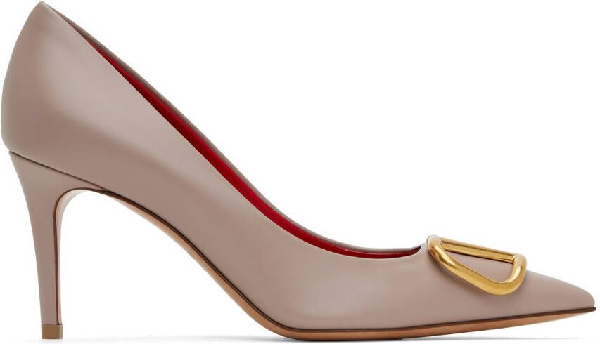 Valentino Garavani Taupe Logo Pumps