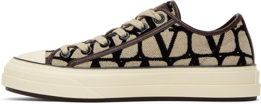Valentino Garavani Beige Iconographe Sneakers - Picture 3