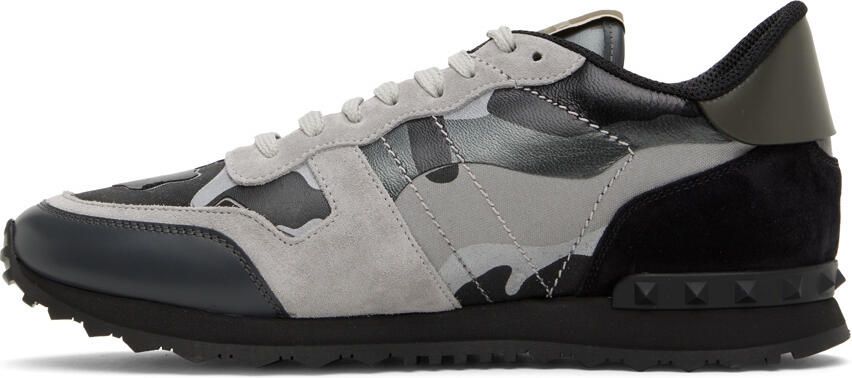 Valentino Garavani Black & Gray Rockrunner Sneakers - Picture 3