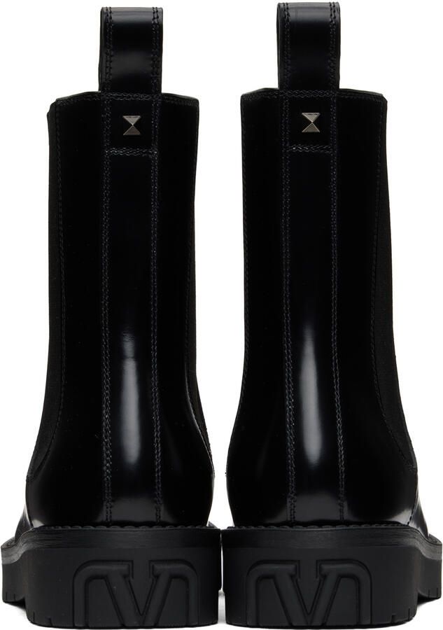 Valentino Garavani Black Beatle VG Camden Chelsea Boots - Picture 3