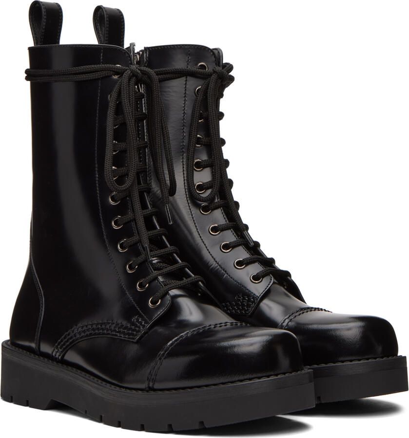 Valentino Garavani Black Camden Combat Boots - Picture 3