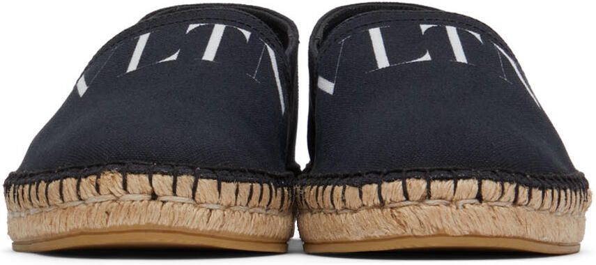 Valentino Garavani Black Canvas VLTN Espadrilles - Picture 3