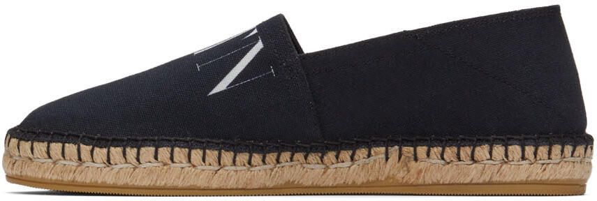 Valentino Garavani Black Canvas VLTN Espadrilles - Picture 4