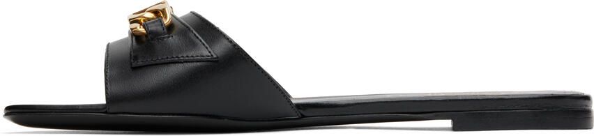 Valentino Garavani Black Chain Slides - Picture 4