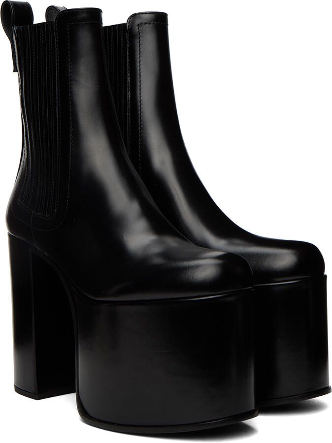 Valentino Garavani Black Club Platform Boots - Picture 2