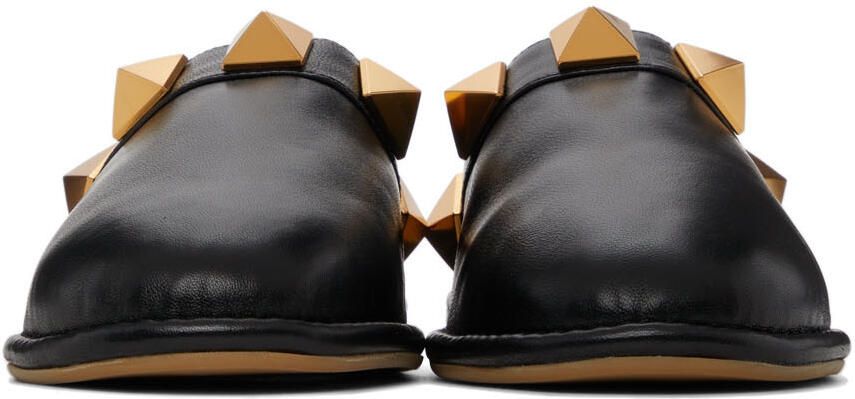 Valentino Garavani Black Nappa Stud Slippers - Picture 3