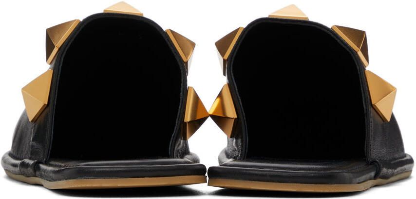 Valentino Garavani Black Nappa Stud Slippers - Picture 2