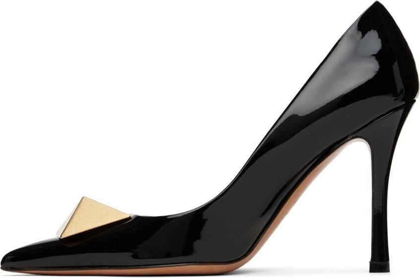 Valentino Garavani Black One Stud Heels - Picture 3