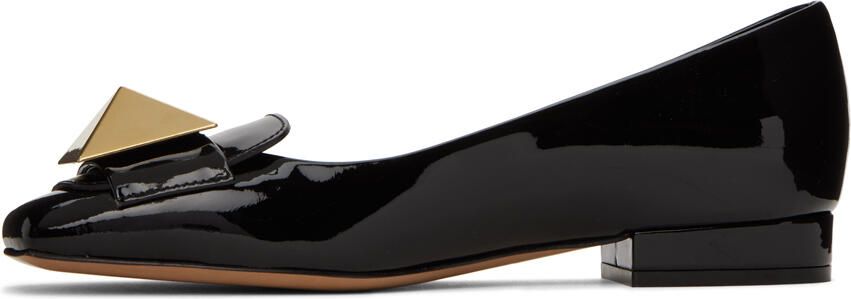 Valentino Garavani Black One Stud Loafers - Picture 3