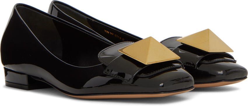 Valentino Garavani Black One Stud Loafers - Picture 2