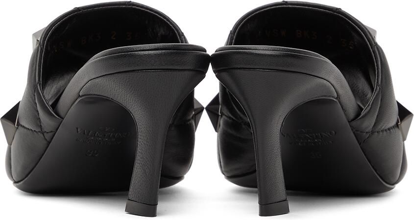 Valentino Garavani Black Quilted Roman Stud Heeled Sandals - Picture 2