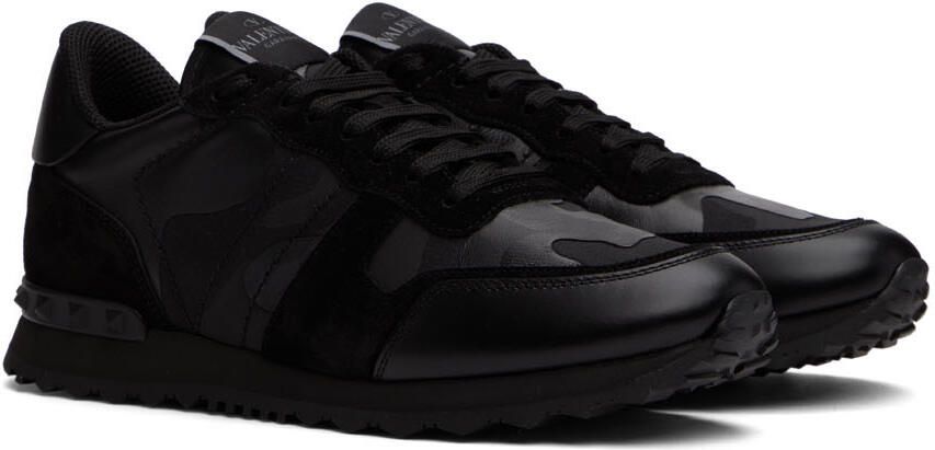 Valentino Garavani Black Rockrunner Low-Top Sneakers - Picture 2