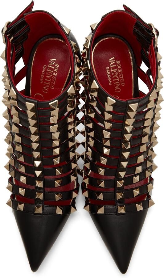 Valentino Garavani Black Rockstud Alcove Boots - Picture 4