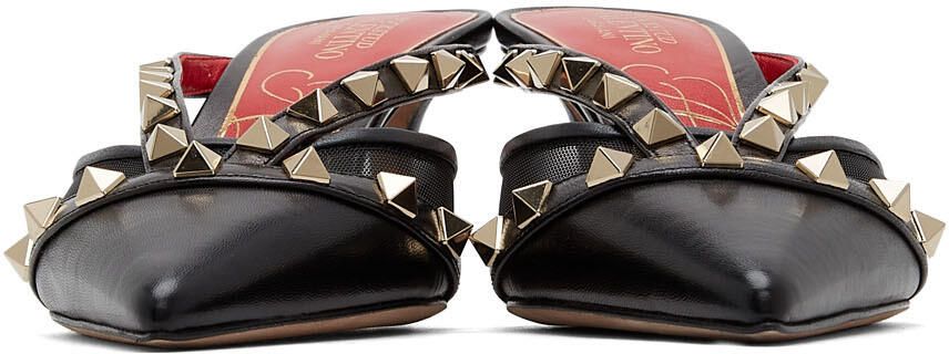 Valentino Garavani Black Rockstud Alcove Mules - Picture 3
