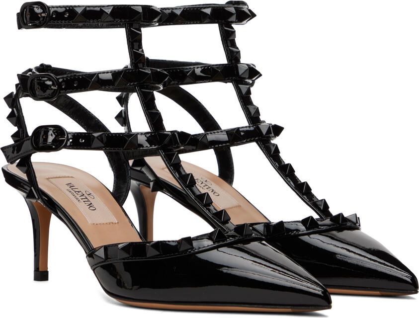 Valentino Garavani Black Rockstud Caged Heels - Picture 2