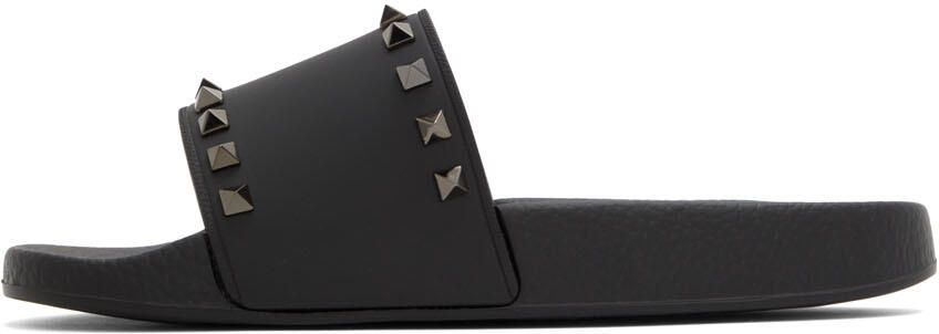 Valentino Garavani Black Rockstud Slides - Picture 3