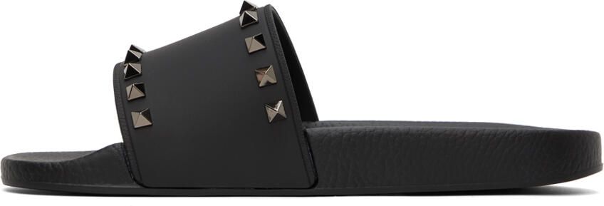 Valentino Garavani Black Rockstud Slides - Picture 3