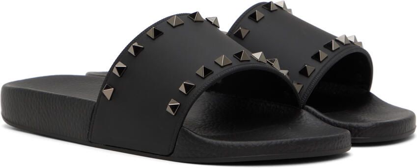 Valentino Garavani Black Rockstud Slides - Picture 2