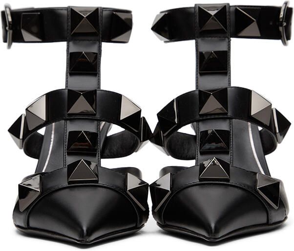 Valentino Garavani Black Roman Stud 80 Heels - Picture 3