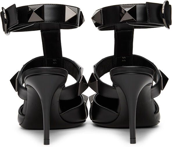Valentino Garavani Black Roman Stud 80 Heels - Picture 4