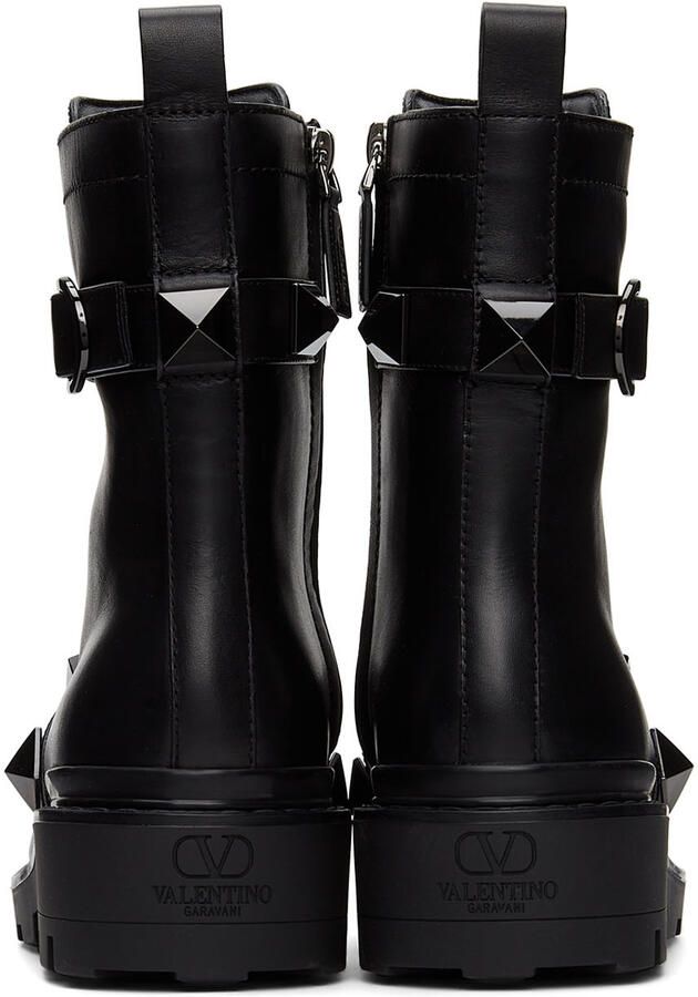 Valentino Garavani Black Roman Stud 85mm Platform Boots - Picture 3