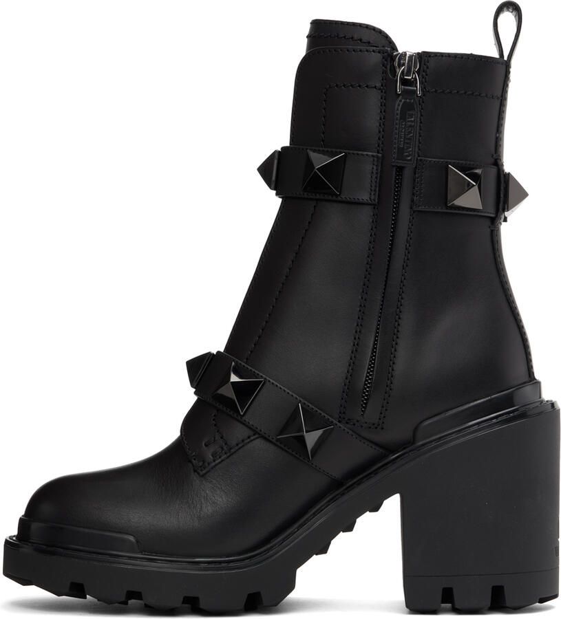 Valentino Garavani Black Roman Stud Ankle Boots