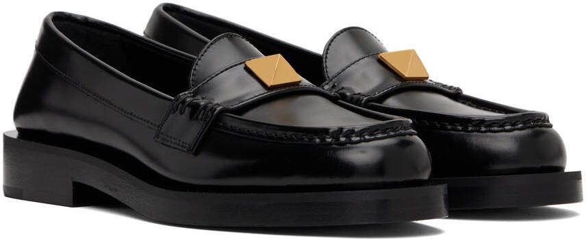 Valentino Garavani Black Roman Stud Loafers - Picture 2