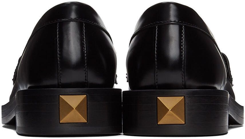 Valentino Garavani Black Roman Stud Loafers - Picture 2