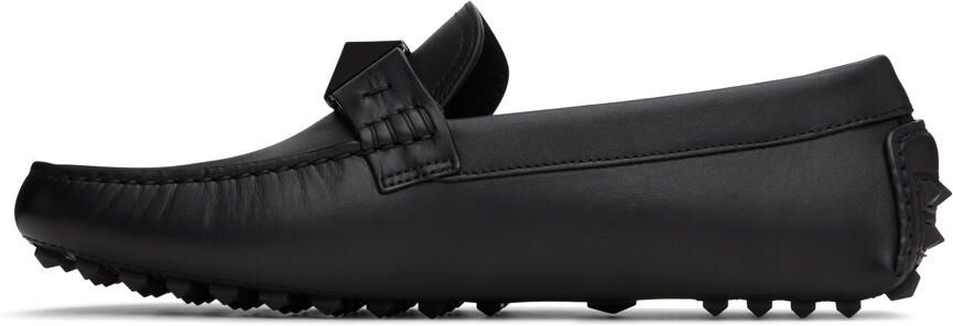 Valentino Garavani Black Roman Stud Loafers - Picture 4