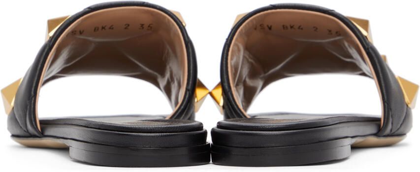 Valentino Garavani Black Roman Stud Sandals - Picture 2