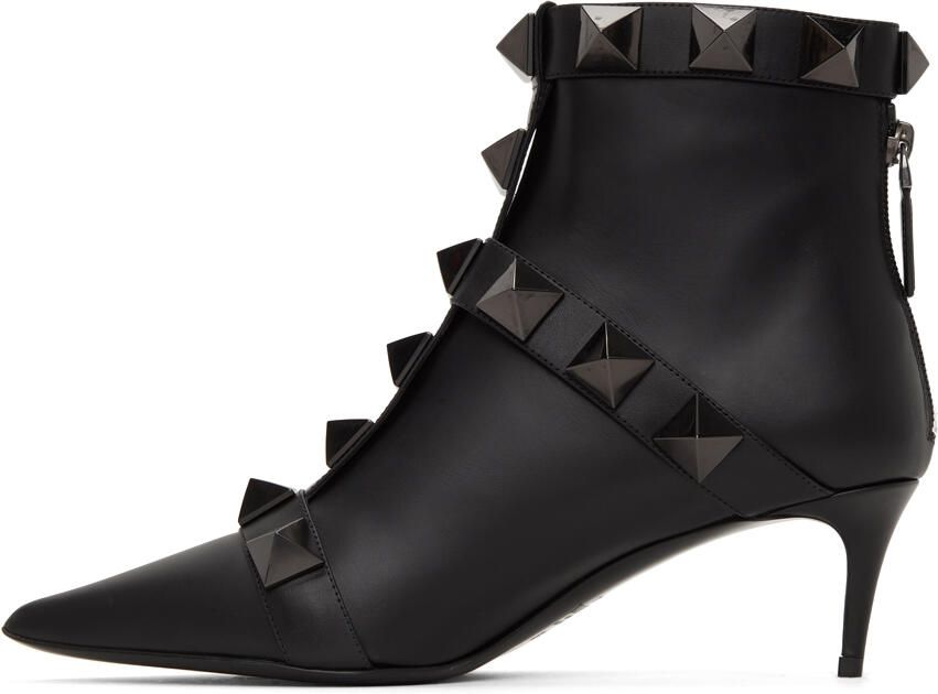 Valentino Garavani Black Roman Studs 60 Boots - Picture 3