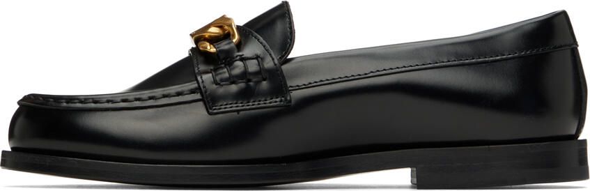 Valentino Garavani Black VLogo Chain Loafers - Picture 4
