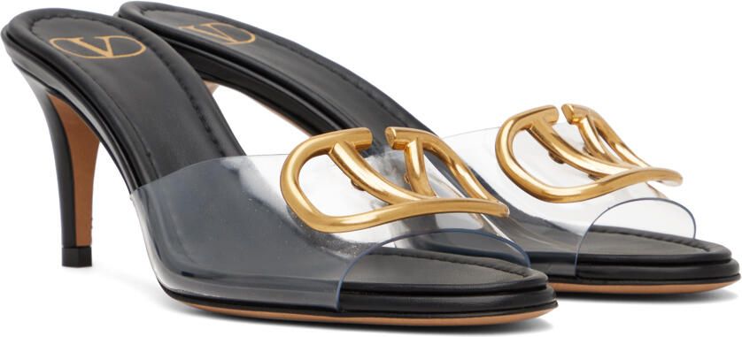Valentino Garavani Black VLogo Heeled Sandals - Picture 2