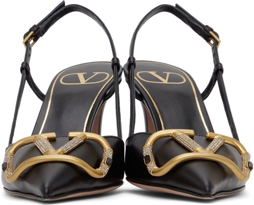 Valentino Garavani Black VLogo Slingback Heels - Picture 2