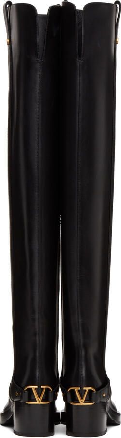Valentino Garavani Black VLogo Tall Boots - Picture 4