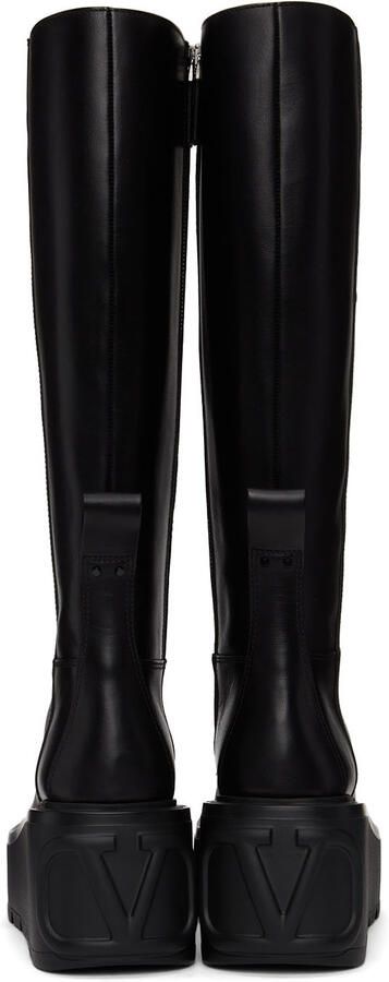 Valentino Garavani Black Vlogo Uniqueform Tall Boots - Picture 3