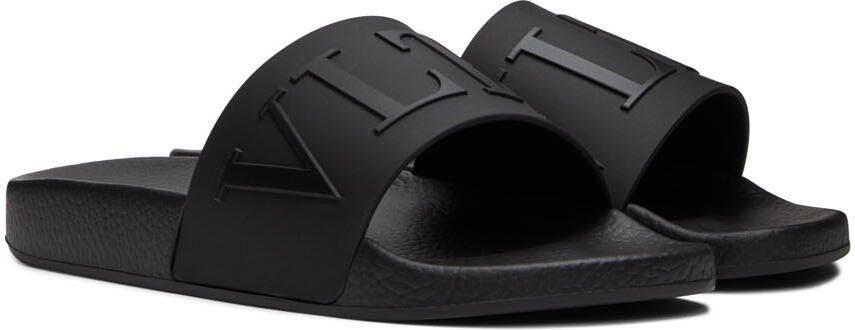 Valentino Garavani Black VLTN Slides - Picture 2