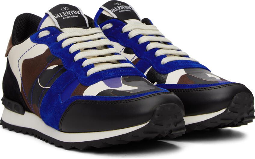 Valentino Garavani Blue & Black Rockrunner Sneakers - Picture 2