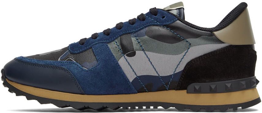 Valentino Garavani Blue & Gray Rockrunner Sneakers - Picture 3