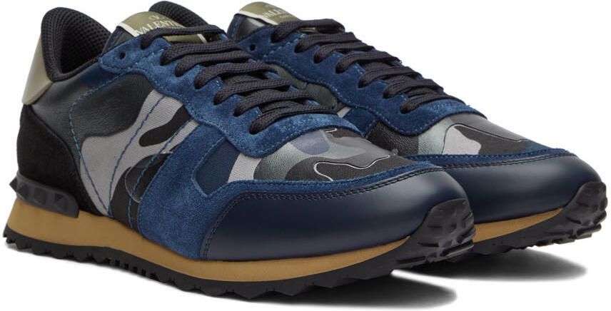 Valentino Garavani Blue & Gray Rockrunner Sneakers - Picture 2