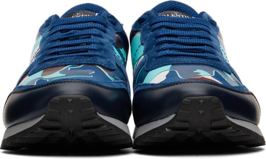 Valentino Garavani Blue Camouflage Rockrunner Sneakers - Picture 3