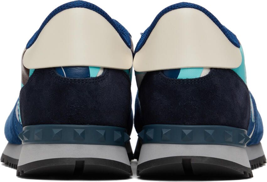 Valentino Garavani Blue Camouflage Rockrunner Sneakers - Picture 2