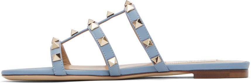 Valentino Garavani Blue Rockstud Cage Sandals - Picture 4