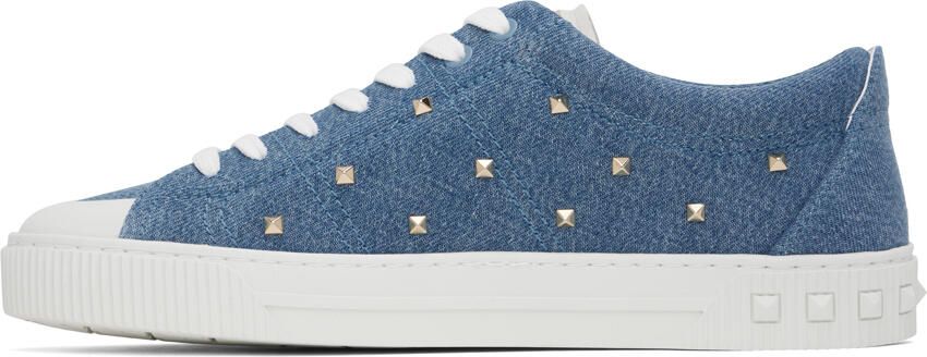 Valentino Garavani Blue Studded Sneakers - Picture 3