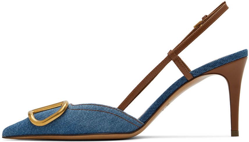 Valentino Garavani Blue VLogo Heels - Picture 3