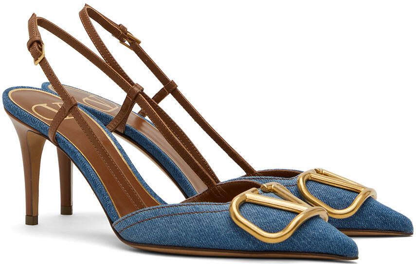 Valentino Garavani Blue VLogo Heels - Picture 2