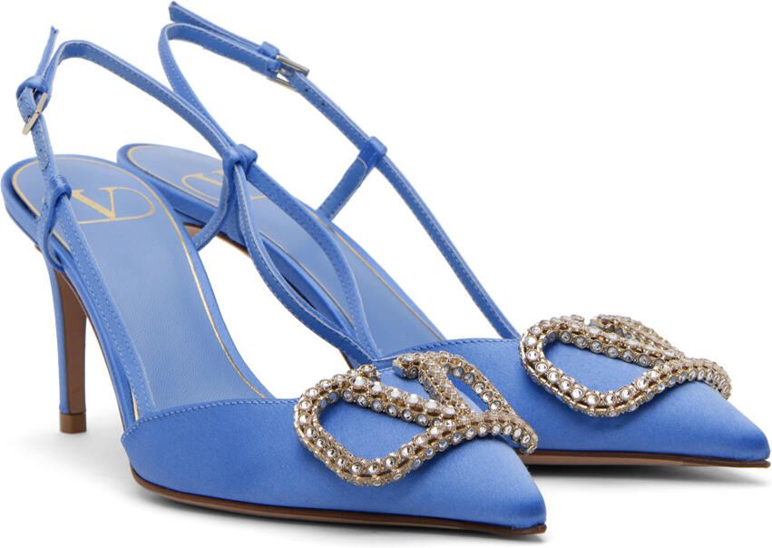 Valentino Garavani Blue VLogo Heels - Picture 2