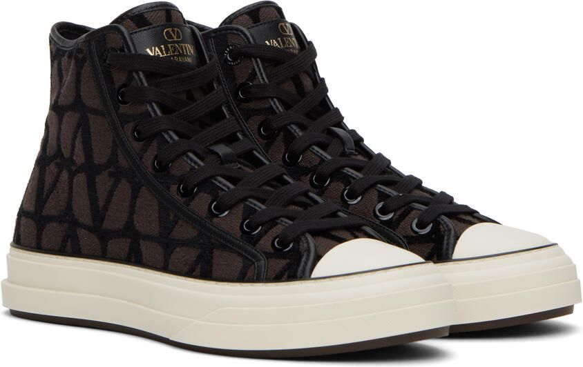 Valentino Garavani Brown & Black Totaloop Sneakers - Picture 2