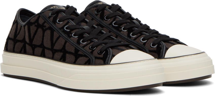 Valentino Garavani Brown & Black Totaloop Sneakers - Picture 2